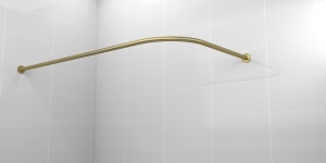 Карниз для ванной 120x70см (Штанга 20мм) Г-образный, угловой. Усиленный. Бронза