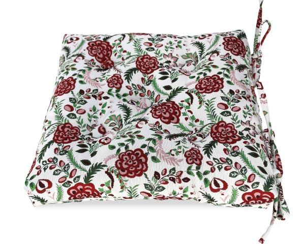 Подушка на стул с завязками 40x40 см Lady Flower с принтом Подушка на стул с завязками 40x40 см Lady Flower с принтом