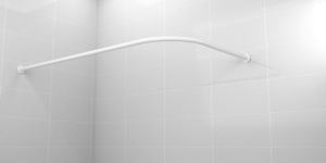 Карниз для ванной 150x70см (Штанга 20мм) Г-образный, угловой. Усиленный. Белый