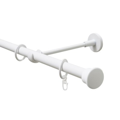 Карниз 20 мм однорядный с наконечником КНОПКА белый-мат