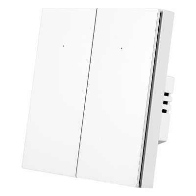 Умный Zigbee выключатель ROXIMO, двухкнопочный, белый, SZBTN01-2W