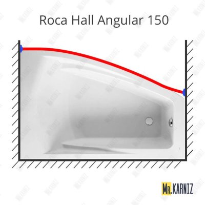 Карниз для ванны Roca Hall Angular Передний борт 150 Усиленный 25 мм