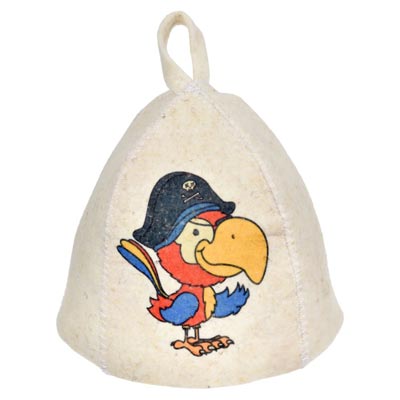 Шапка для бани и сауны детская "Попугай" "Hot Pot", войлок