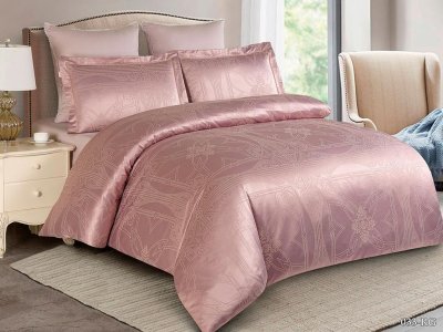 Постельное белье Семейное Cleo Royal Jacquard цвет нежно-розовый