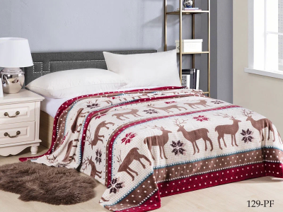 Плед Cleo "California" велсофт евро 200*220 олени мультиколор в чемодане