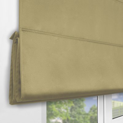 Римская штора на верёвочном механизме, Blackout, цвет оливковый