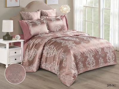 Постельное белье Евро Cleo Satin Jacquard цвет розовый