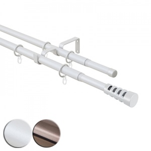 Карниз телескопический металлический двухрядный 160-300 см
