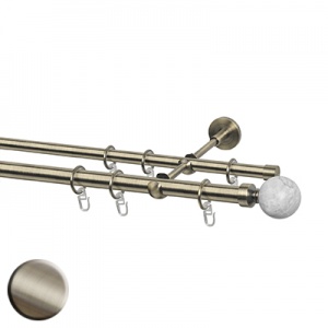 Карниз двухрядный, Наконечник Шар мрамор, Д20