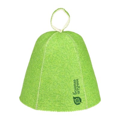 Шапка для бани и сауны с узором и вертикальным логотипом "Банные штучки", войлок, 100% шерсть