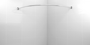 Карниз для ванной GoodHome 170x110см (Штанга) Полукруглый, дуга (Асимметричный), Усиленный труба диаметр 25мм, из нержавеющей стали 