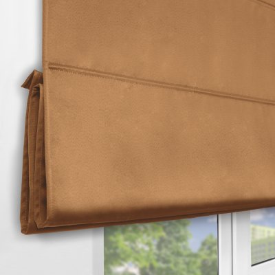 Римская штора на верёвочном механизме, Blackout, цвет оранжевый