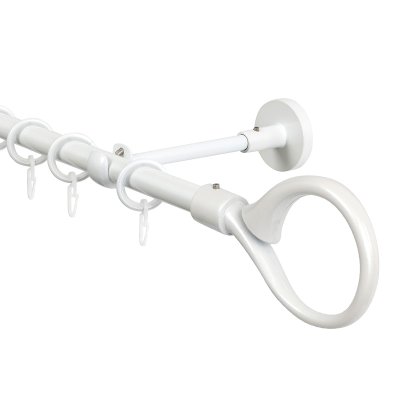 Карниз для штор, настенный, штанга 16 мм, Крюк, жемчуг