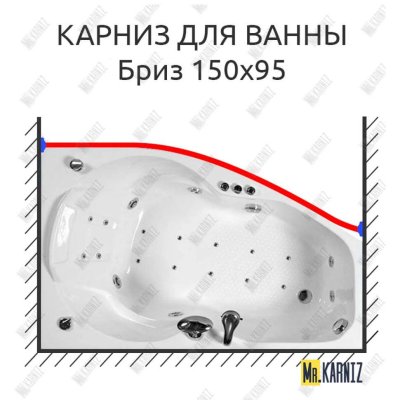 Карниз для ванны Triton Бриз Передний борт 150х95 Усиленный 25 мм