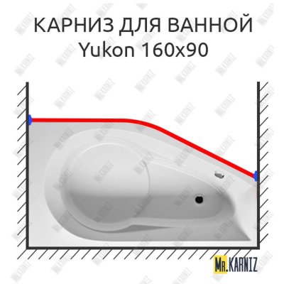 Карниз для ванны Riho Yukon Передний борт 160х90 Усиленный 25 мм