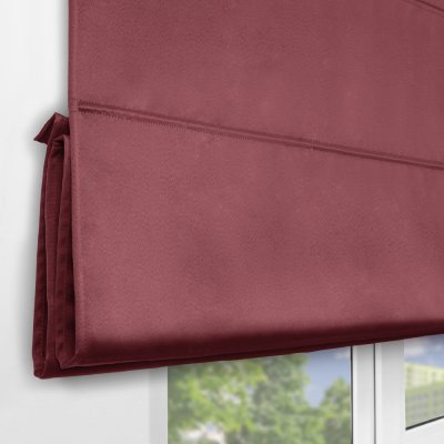 Римская штора на верёвочном механизме, Blackout, цвет ягодный