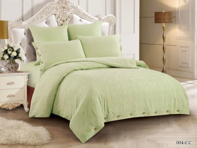 Постельное белье Евро Cleo Candy Cotton цвет бледно-зеленый