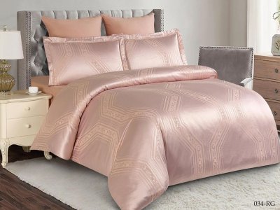 Постельное белье Семейное Cleo Royal Jacquard цвет персиковый