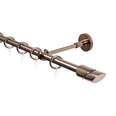 Карниз для штор, настенный, штанга 16 мм, Утес, коньяк