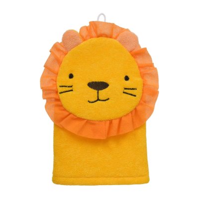 Мочалка варежка для нежной и чувствительной кожи "Лев", 23х13 см, soft, для бани и сауны, "Банные штучки"