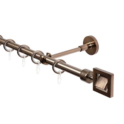 Карниз для штор, настенный, штанга 16 мм, Геометрий, коньяк