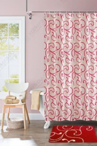 Коврик для ванной комнаты Флауэр Лейс ред Flower Lace red