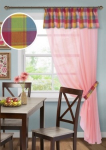 Штора с ламбрекеном "Guatemala" 150х303 розовый