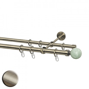 Карниз двухрядный, Наконечник Шар малахит, Д20