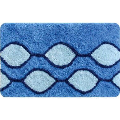 Коврик для ванной комнаты Курвед Лайнс блю Curved Lines blue