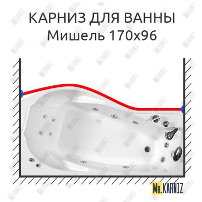 Карниз для ванны Triton Мишель Передний борт 170х96 Усиленный 25 мм