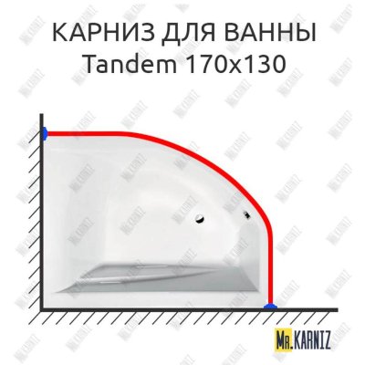Карниз для ванны Alpen Tandem 170х130 Усиленный 25 мм