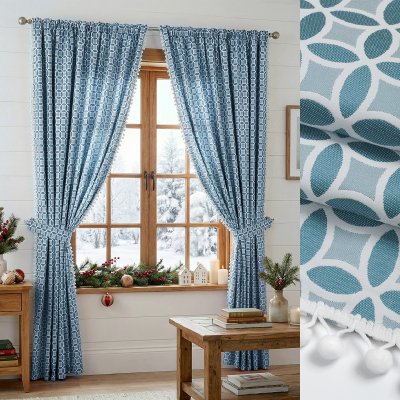 Комплект штор "Люция" с подхватами, 200х270см 2 шт, голубой