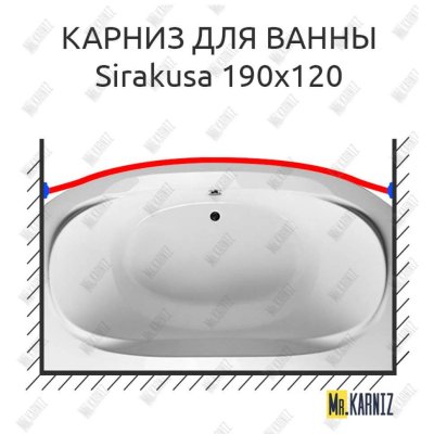 Карниз для ванны 1 MarKa Sirakusa Передний борт 190х120 Усиленный 25 мм