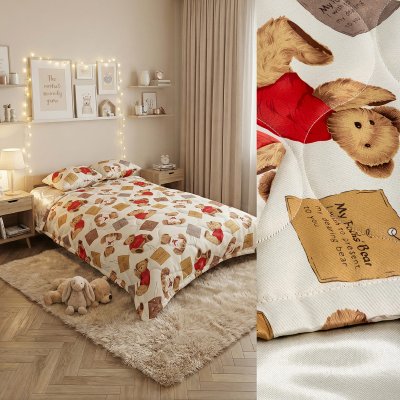 Комплект покрывало Мишутка 140х220 см, 2 наволочки 40х40 см, цвет бежевый