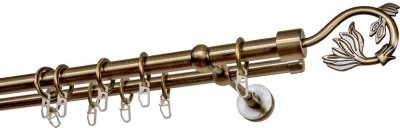 Карниз 2-х рядный гладкий ∅20/16мм, бронза, 140 см, Крокус