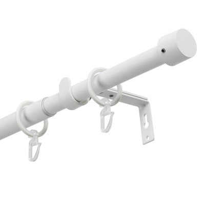 Карниз для штор, от 96 до 360 см сборный, телескопический, диаметр 16/19 мм, белый