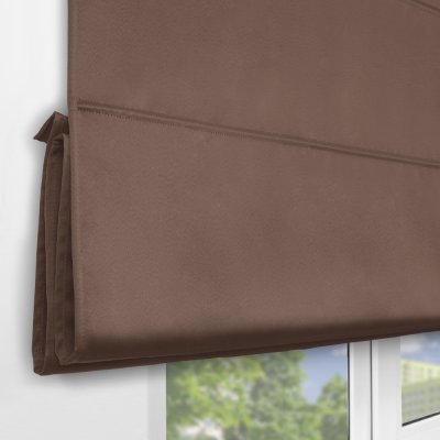Римская штора на верёвочном механизме, Blackout, коричневый