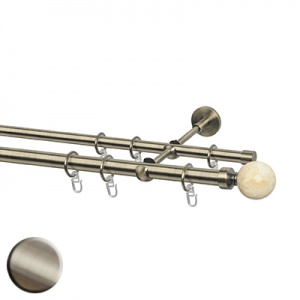 Карниз двухрядный, Наконечник Шар янтарь, Д20