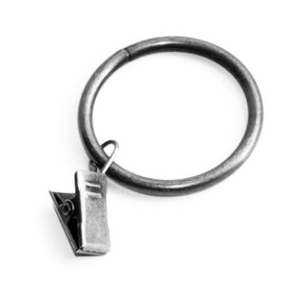 Кольцо с крокодильчиком, D16мм, Матовый хром, 10 шт