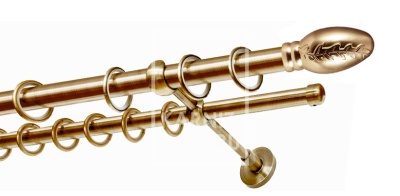 Карниз 2-х рядный гладкий ∅20/16мм, латунь, 140 см, Дали