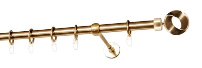 Карниз однорядный гладкий ∅16мм, латунь, 140 см, Мебиус
