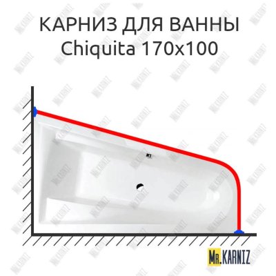 Карниз для ванны Alpen Chiquita 170х100 Усиленный 25 мм