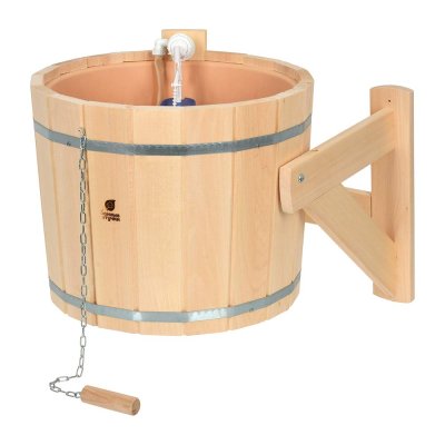 Русский душ 20 л, обливное устройство c пластиковой вставкой и наливным клапаном, липа "Банные штучки"