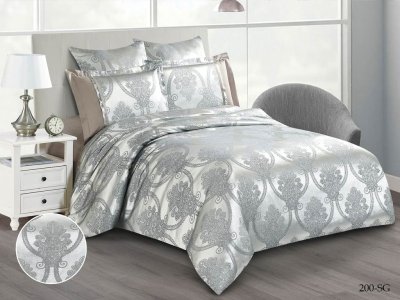 Постельное белье Евро Cleo Satin Jacquard цвет белый