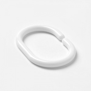Кольца для шторы в ванную комнату С-образные, белые, 12 шт