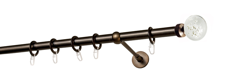 Однорядный гладкий карниз ШарГелий ∅16мм Шоколад