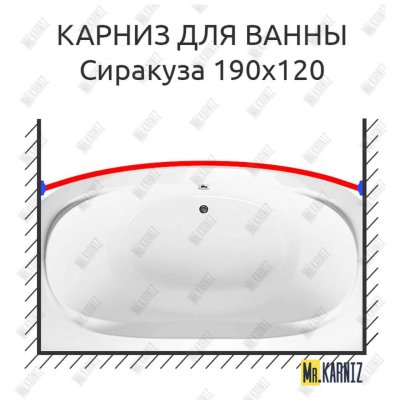 Карниз для ванны Aquavita Сиракуза Передний борт 190х120 Усиленный 25 мм