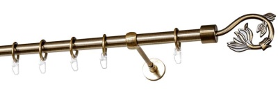 Карниз однорядный гладкий ∅20мм, бронза, 140 см, Крокус