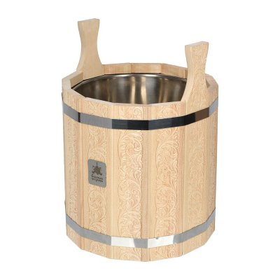 Запарник 12 л, "Цветы", с нержавеющей вставкой, система регулировки обручей, липа "Банные штучки"
