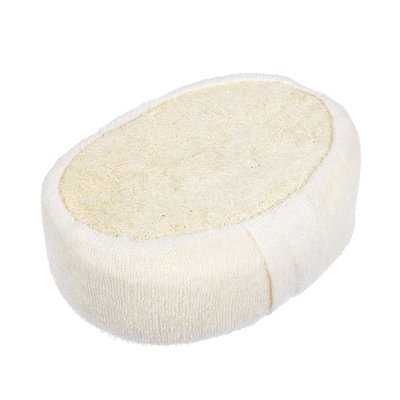 Мочалка из люфы, спонж мягкий с хлопком, 11х15х5 см, medium, для бани и сауны "Банные штучки"